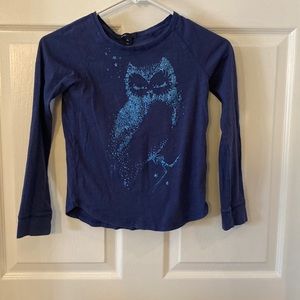 Long sleeved owl shiny shirt